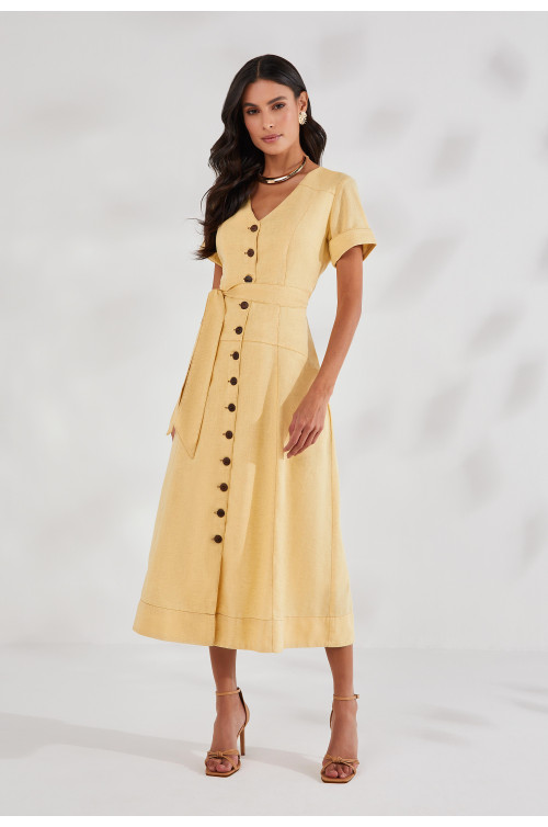 27635 CHEMISE TECIDO PLANO AMARELO 125CM
