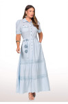 2764 - VESTIDO AZUL C/APLIQUES ROW-AN 2764 - VESTIDO AZUL C/APLIQUES ROW-AN