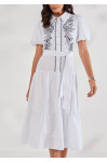 27653 VESTIDO SARJA LEVE BORDADO 125CM