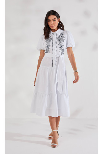 27653 VESTIDO SARJA LEVE BORDADO 125CM