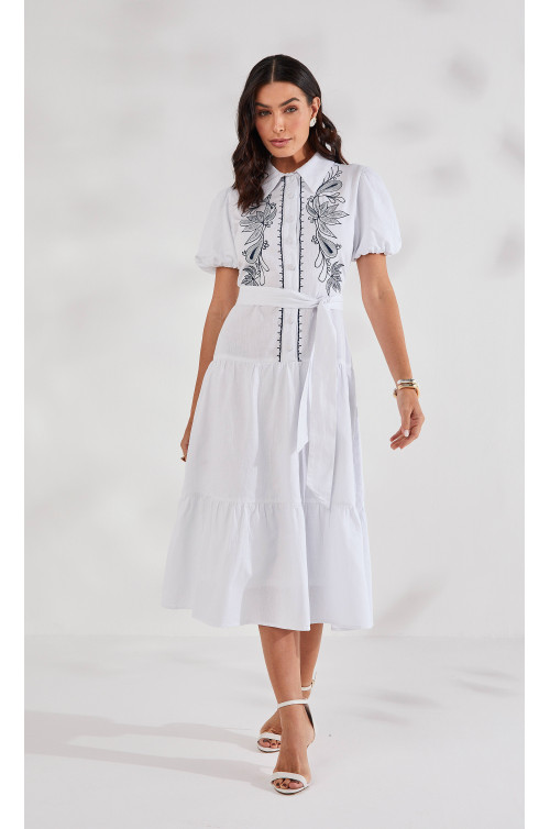 27653 VESTIDO SARJA LEVE BORDADO 125CM