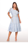 2766 - VESTIDO AZUL COM CORDÃO ROW-AN