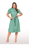 2767 - VESTIDO VERDE COM CINTO ROW-AN 