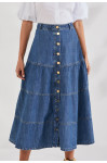 27648 - SAIA JEANS C/ BABADOS E BOTÕES 85CM