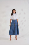 27648 - SAIA JEANS C/ BABADOS E BOTÕES 85CM