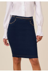 27831 - SAIA JEANS RETA BORDADA 55CM 27831 - SAIA JEANS RETA BORDADA 55CM