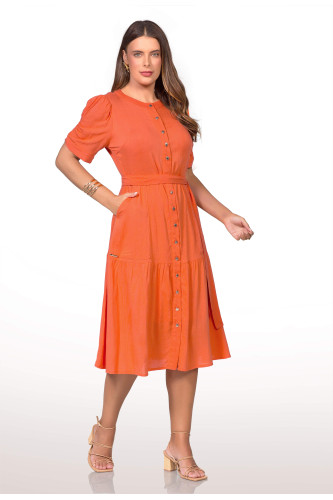 2779 - VESTIDO LARANJA ROW-AN 