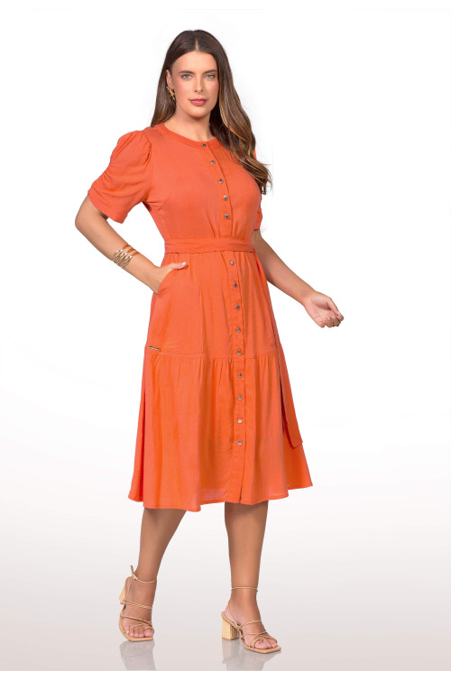 2779 - VESTIDO LARANJA ROW-AN 