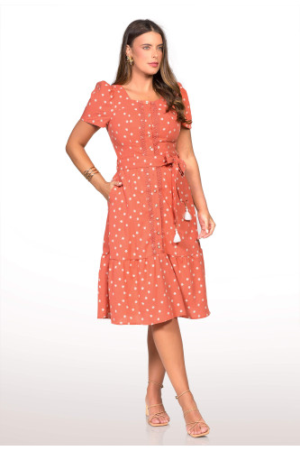2780 - VESTIDO LARANJA ROW-AN 