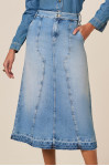 27808 - SAIA JEANS EVASÊ COM RECORTES E BARRA DESFEITA 85CM