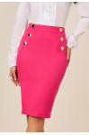 27869 - SAIA LÁPIS ALFAIATARIA COM BOTÕES PINK 62CM 27869 - SAIA LÁPIS ALFAIATARIA COM BOTÕES PINK 62CM