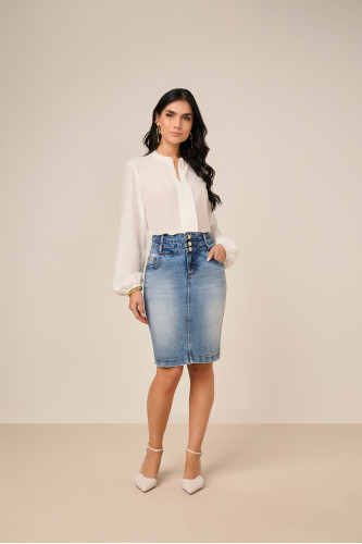 27895 - SAIA TRADICIONAL 3 CÓS JEANS 62CM