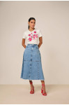 27806 - SAIA GODÊ JEANS COM RECORTES E BARRA A FIO 85CM 27806 - SAIA GODÊ JEANS COM RECORTES E BARRA A FIO 85CM