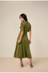 27844 - CONJUNTO BLUSA DE MALHA VERDE E SAIA DE MALHA VERDE EVASE 
