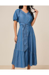 27870 VESTIDO EVASÊ JEANS COM RECORTES 125CM 27870 VESTIDO EVASÊ JEANS COM RECORTES 125CM