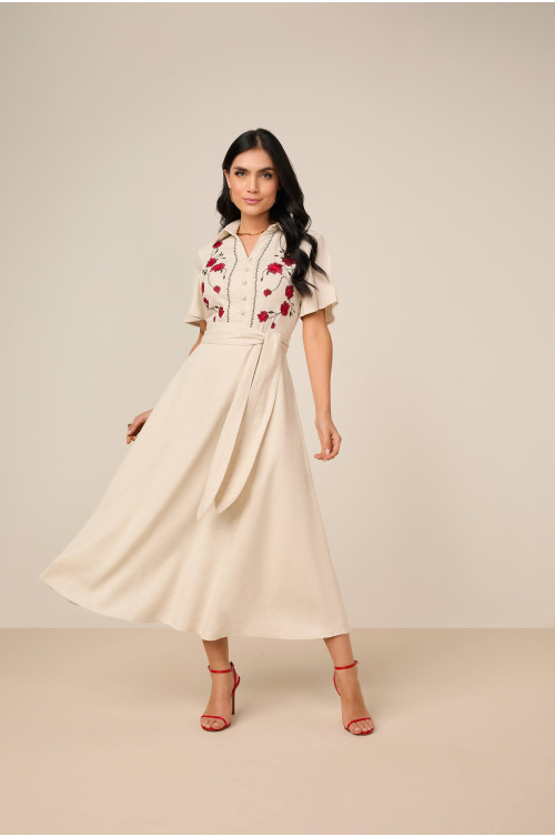 27883 - VESTIDO GODE VISCOLINHO BORDADO 125CM
