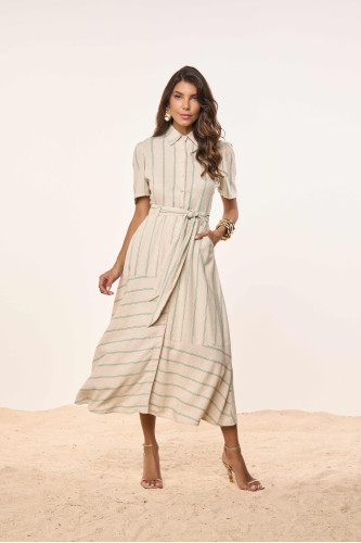 27914-CHEMISE LISTRADO VERDE 125CM