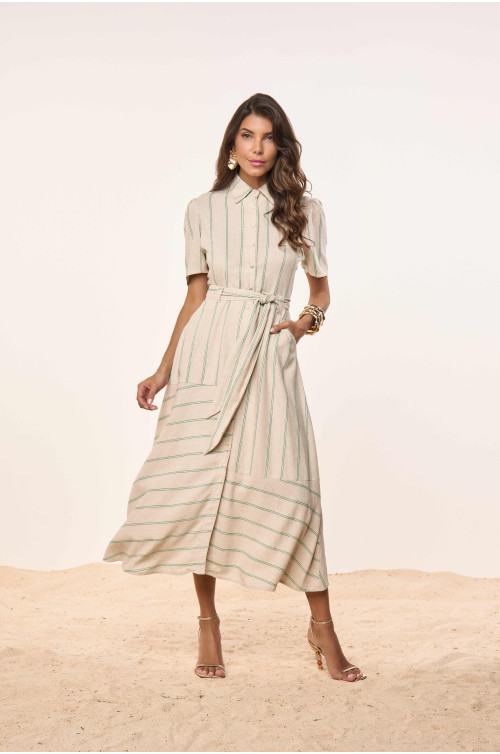 27914-CHEMISE LISTRADO VERDE 125CM