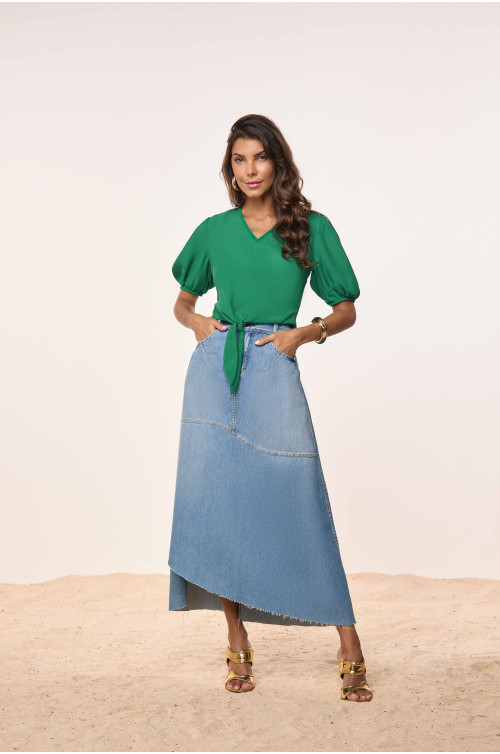 27928 - BLUSA CREPE DE VISCOSE VERDE 