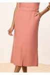 27936-SAIA SEMI EVASE ALFAIATARIA DE VISCOSE TELHA SUAVE 80CM