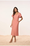 27936-SAIA SEMI EVASE ALFAIATARIA DE VISCOSE TELHA SUAVE 80CM