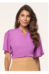 27964LL - BLUSA DE TECIDO PLANO LILAS 27964LL - BLUSA DE TECIDO PLANO LILAS
