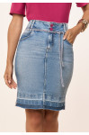 27948- SAIA TRADICIONAL JEANS COM VIÉS DE AMARRAÇÃO 55CM