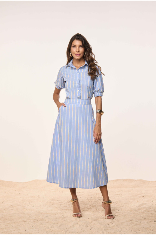 27984 - CAMISA DE TRICOLINE LISTRADA