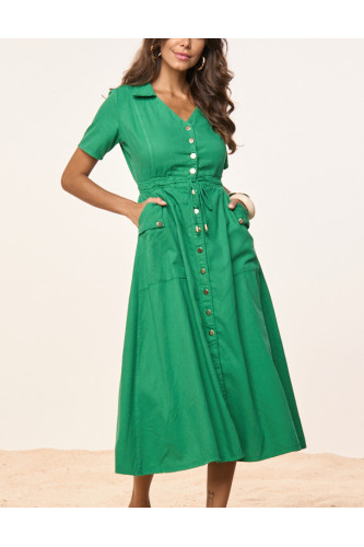 27989VD-CHEMISE DE SARJA LEVE COLLOR VERDE 125CM