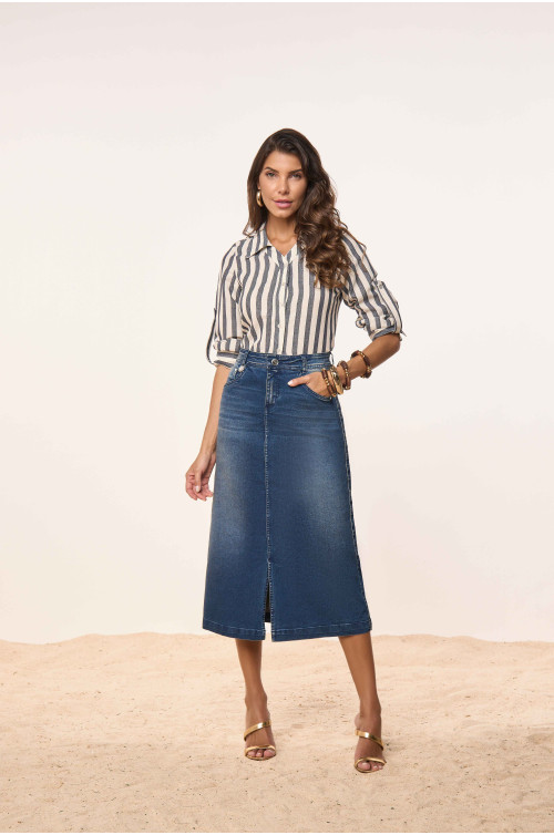 28024 - SAIA SEMI EVASE JEANS 80 CM 