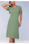 28063VD- VESTIDO RETO DE SARJA LEVE COLLOR VERDE 105CM