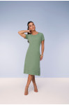 28063VD- VESTIDO RETO DE SARJA LEVE COLLOR VERDE 105CM