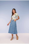 28055- SAIA EVASÊ JEANS COM DESFIADOS 80CM