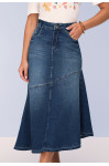 28061- SAIA EVASE JEANS COM RECORTE E BARRA ASSIMETRICA 70/85CM 28061- SAIA EVASE JEANS COM RECORTE E BARRA ASSIMETRICA 70/85CM