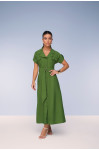 28089- CHEMISE EVASÊ ALFAIATARIA DE VISCOSE VERDE