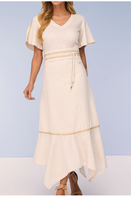 28117- VESTIDO EVASÊ VISCOLINHO C/ CINTO 120CM
