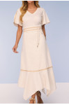 28117- VESTIDO EVASÊ VISCOLINHO C/ CINTO 120CM