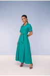 28128- VESTIDO SEMI GODÊ ALFAIATARIA DE VISCOSE VERDE 130CM