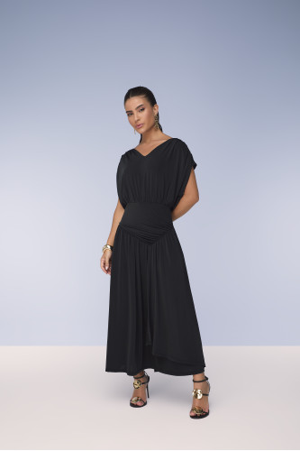 28146- VESTIDO GODÊ DE MALHA PRETA 130CM