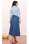 SAIA GODE JEANS COM RECORTES 85CM 