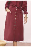 SAIA EVASE COM BOTOES VERMELHO 80CM SAIA EVASE COM BOTOES VERMELHO 80CM