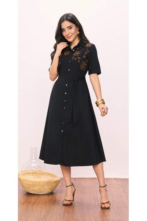 VESTIDO GODE JEANS COM BORDADO 120CM 