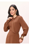 BLUSA DE CREPE COM LACO 
