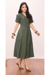 VESTIDO GODE DE ALFAIATARIA MAQUINETADO VERDE 125CM 