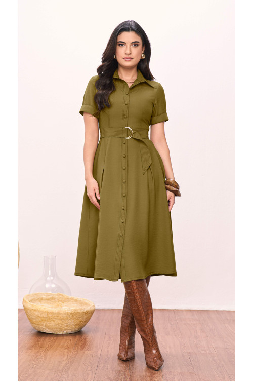 CHEMISE ALFAITARIA DE VISCOSE VERDE 120CM 