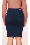SAIA TRADICIONAL JEANS COM BORDADO NO BOLSO 55CM SAIA TRADICIONAL JEANS COM BORDADO NO BOLSO 55CM