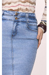 SAIA TRADICIONAL JEANS COM 2 BOTOES 55CM SAIA TRADICIONAL JEANS COM 2 BOTOES 55CM