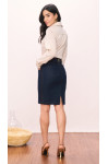 SAIA RETA JEANS COM FAIXA- 55CM 