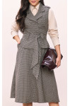CONJUNTO COLETE XADREZ E SAIA EVASE XADREZ 80CM  