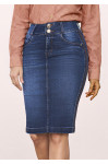 SAIA TRADICIONAL JEANS COM BORDADO LATERAL 62CM 